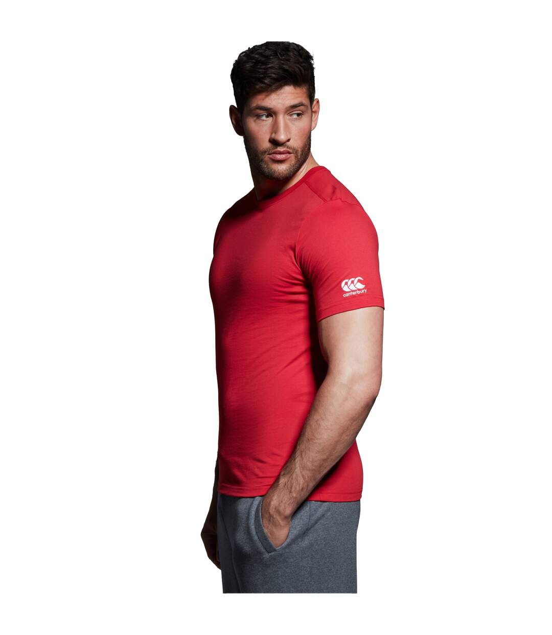Mens Club Plain T-shirt Flag Red Canterbury-4
