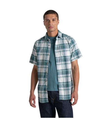 Chemise Manches Courtes Motif/style À Carreaux Hila Homme Bleu Sarcelle À Carreaux Craghoppers