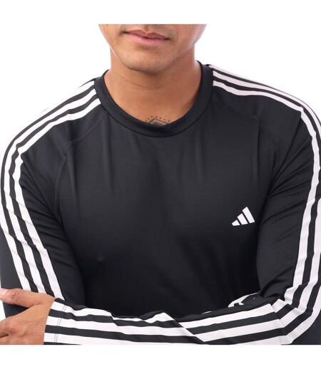 Haut Manches Longues Entraînement Style 3 Rayures Techfit Homme Noir Adidas