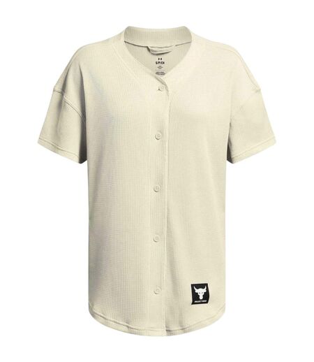 Womens/ladies Project Rock Easy Go Shirt Beige Under Armour