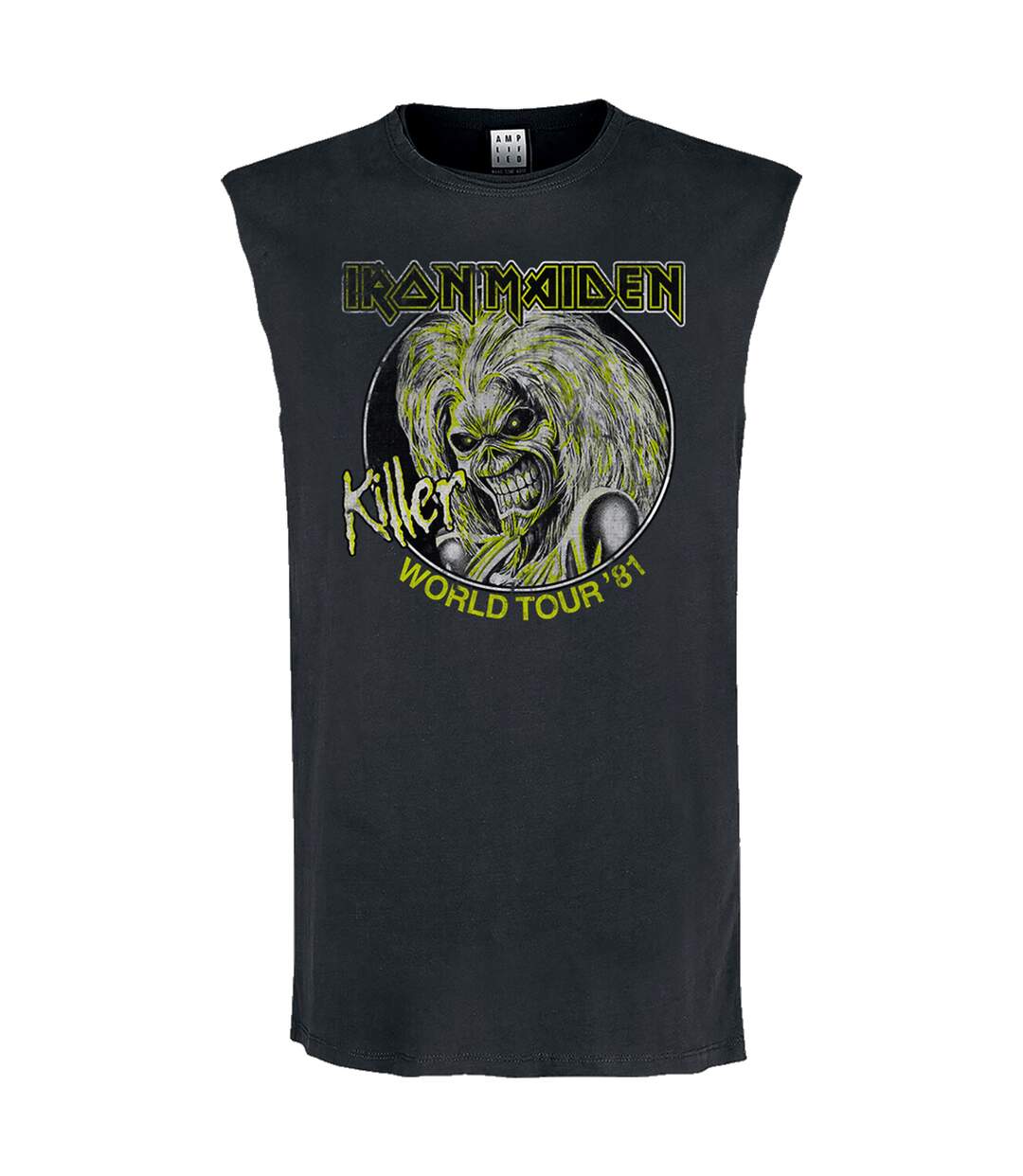 Mens killer tour 81 iron maiden sleeveless tank top charcoal Amplified-1