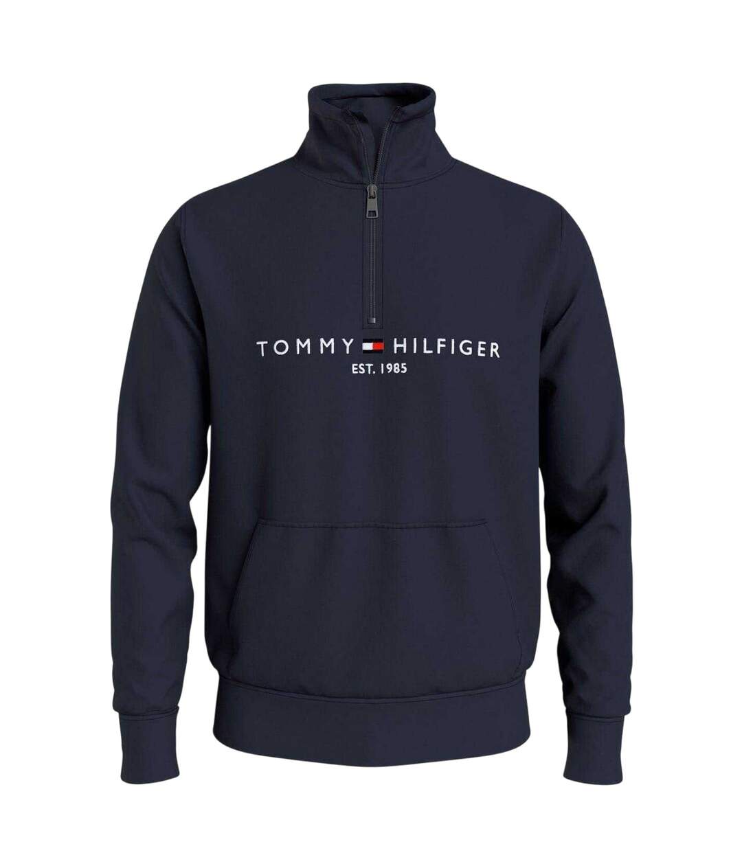 Mens Logo Mock Neck Sweatshirt Desert Sky Tommy Hilfiger-1