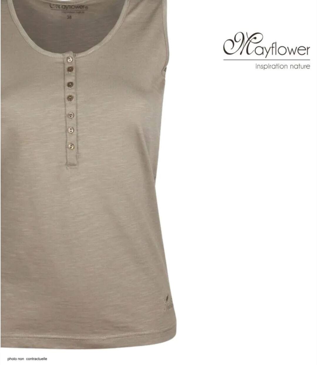 Débardeur DALTON1 MAYFLOWER – Top col tunisien en coton flammé au style authentique-4