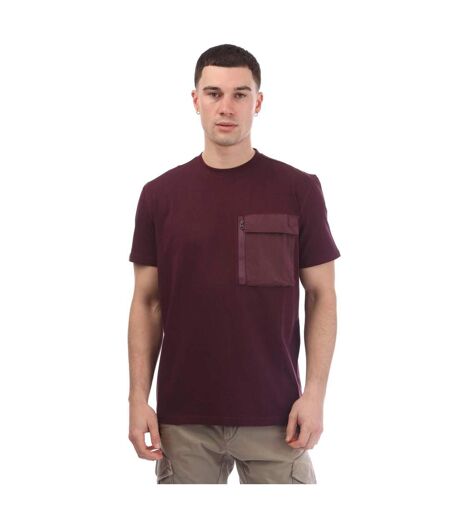 Mens Takaji Parachute Pocket T-shirt Bordeaux Weekend Offender