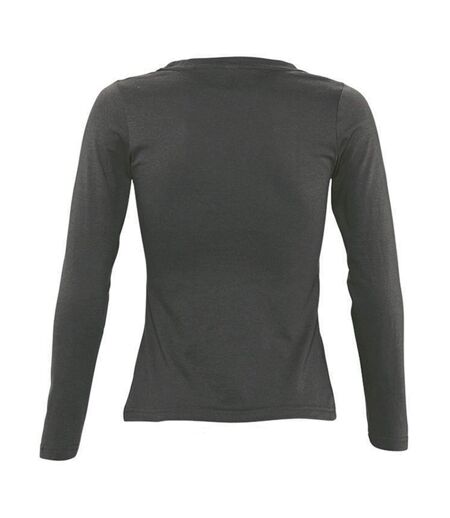 SOLS Womens/Ladies Majestic Long Sleeve T-Shirt (Dark Gray)