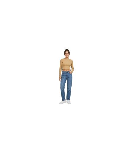 Womens/ladies Feline Slim Long-sleeved Crop T-shirt Incense JJXX