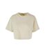 Build Your Brand Womens/Ladies Oversized Short-Sleeved Crop Top (Sand)