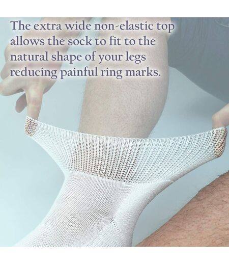 Dr.Socks 4 Paires Chaussettes Diabétiques Antidérapantes Basses Sans elastique