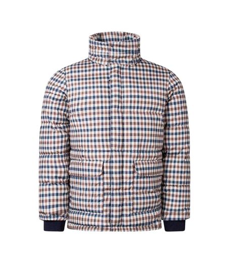 Doudoune Sport Motif/style À Carreaux Homme Beige Aquascutum