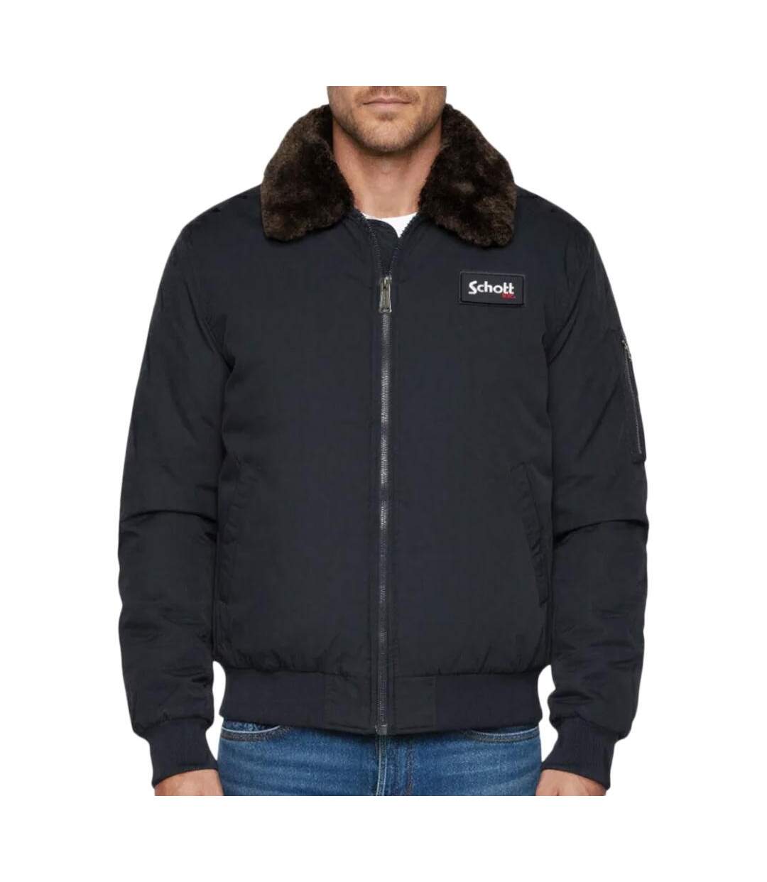 Blouson marine homme schott airtop-1