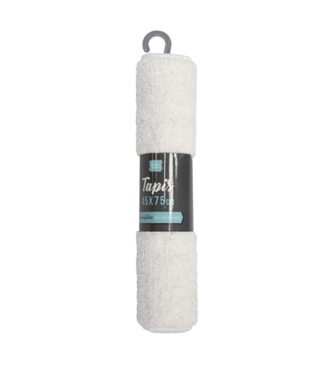 Tapis de Bain Microfibre Métallisé 45x75cm Blanc-4