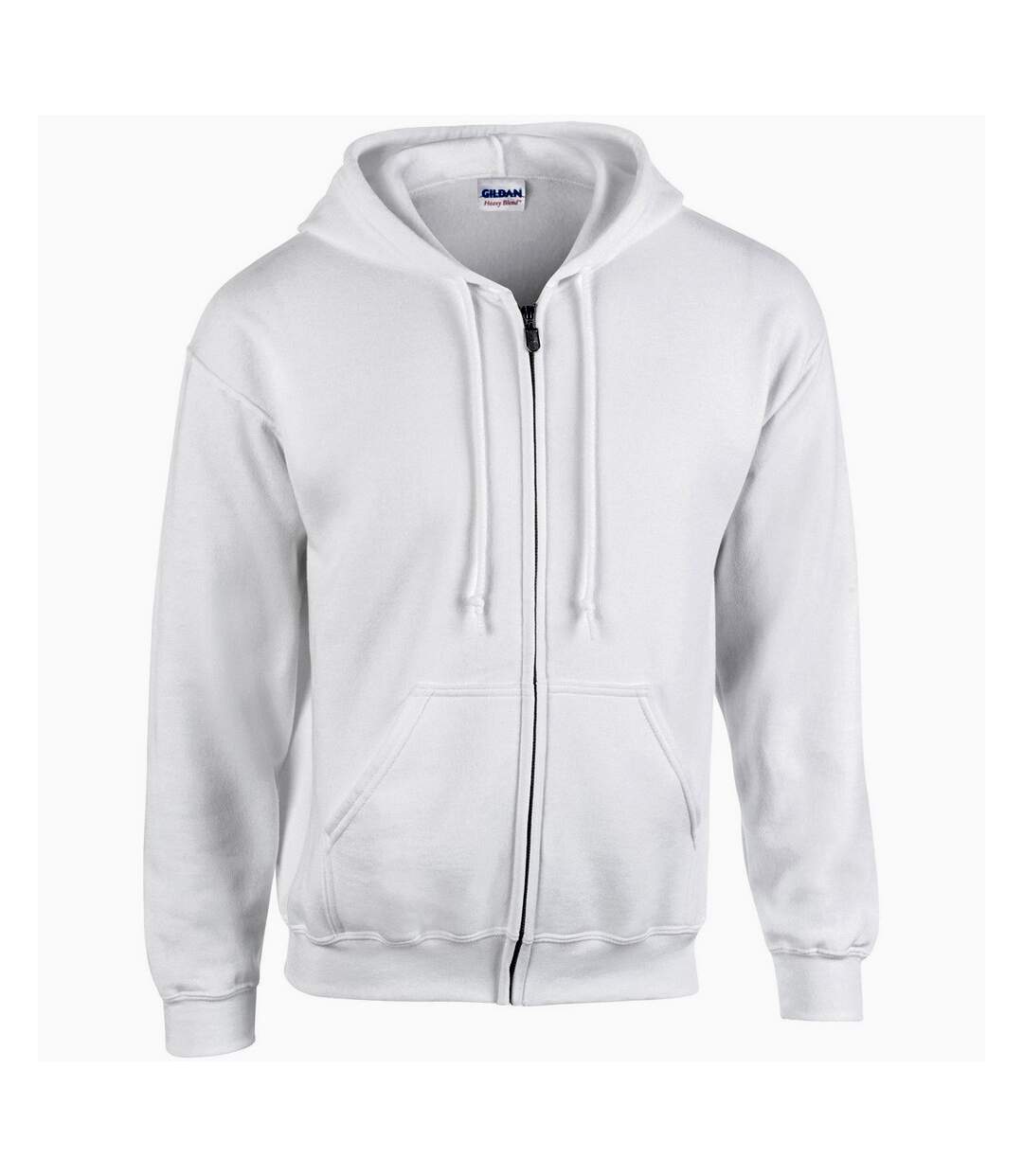 Mens heavy blend full zip hoodie white Gildan