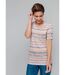 T-shirt imprimé rayures effet dentelle-1