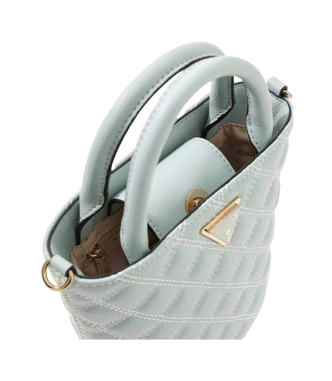 Sac Bandoulière Motif/style Matelassé Giully Femme Taille Unique Turquoise Pâle Guess-3