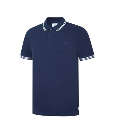 Mens Lazer Logo Cotton Polo Shirt Navy Firetrap