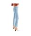 Womens/ladies 501 Leather Patch Cropped Jeans Light Blue Levis-3