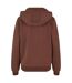 Womens/ladies fluffy full zip hoodie chocolate brown Build Your Brand-2