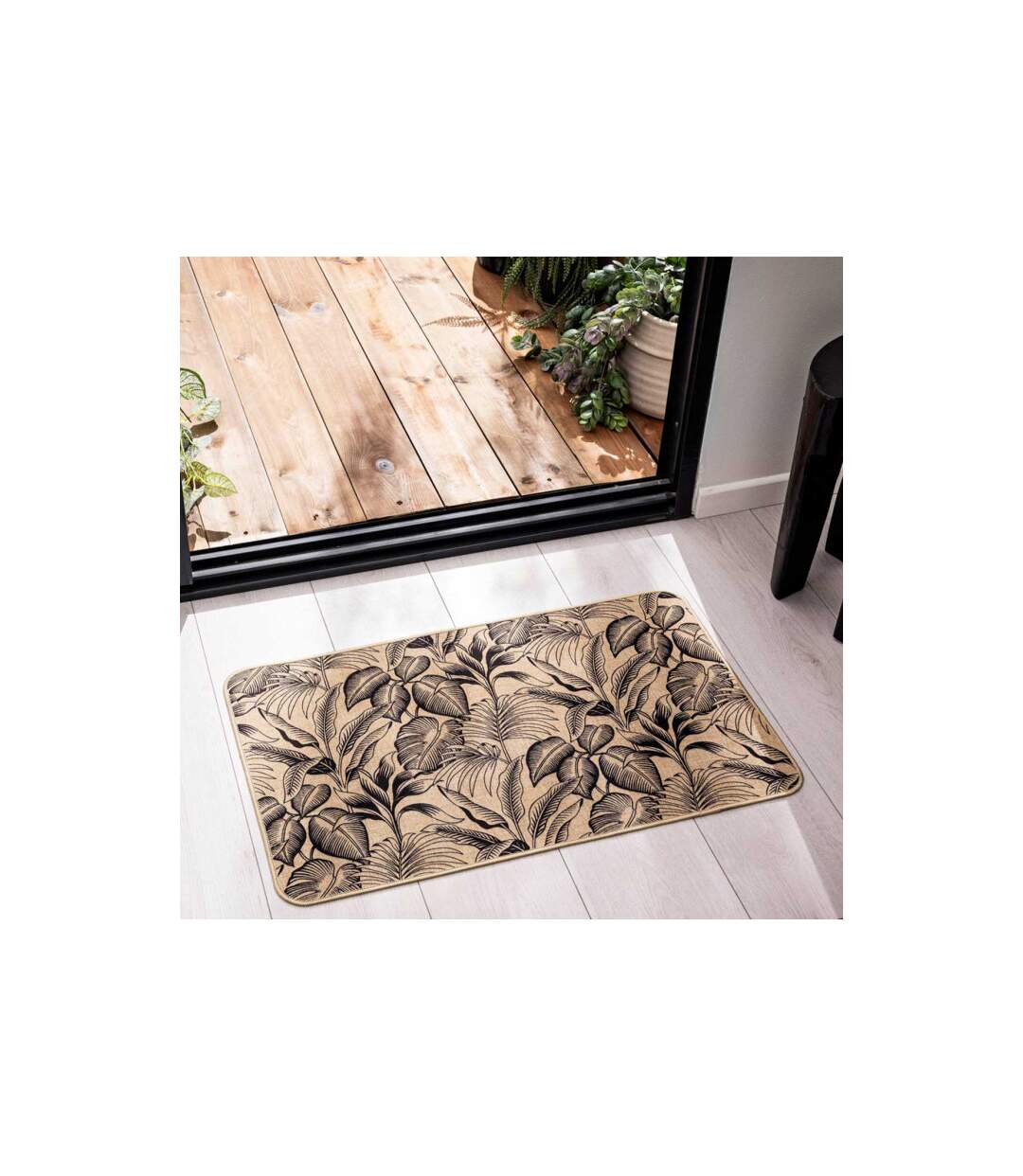 Tapis Déco Imprimé Stylis 45x75cm Naturel & Noir-4
