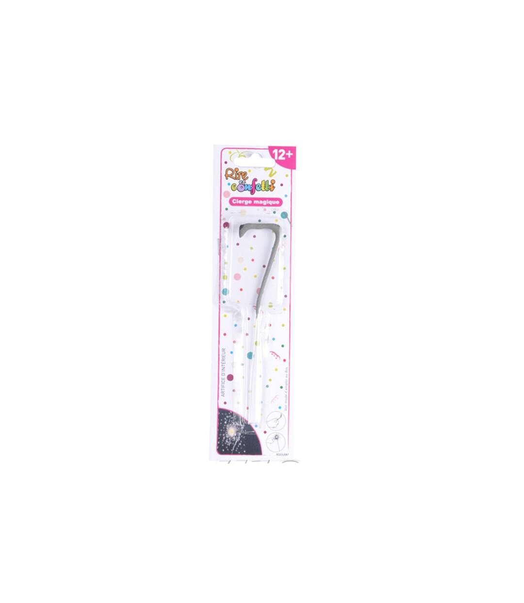 Cierge Magique Chiffre 7 15cm Argent-2