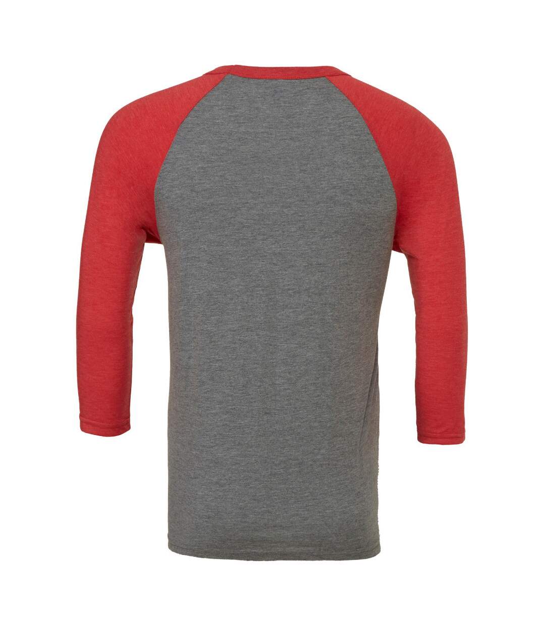 Canvas Mens 3/4 Sleeve Baseball T-Shirt (Grey/Light Red Triblend) - UTBC1332-2