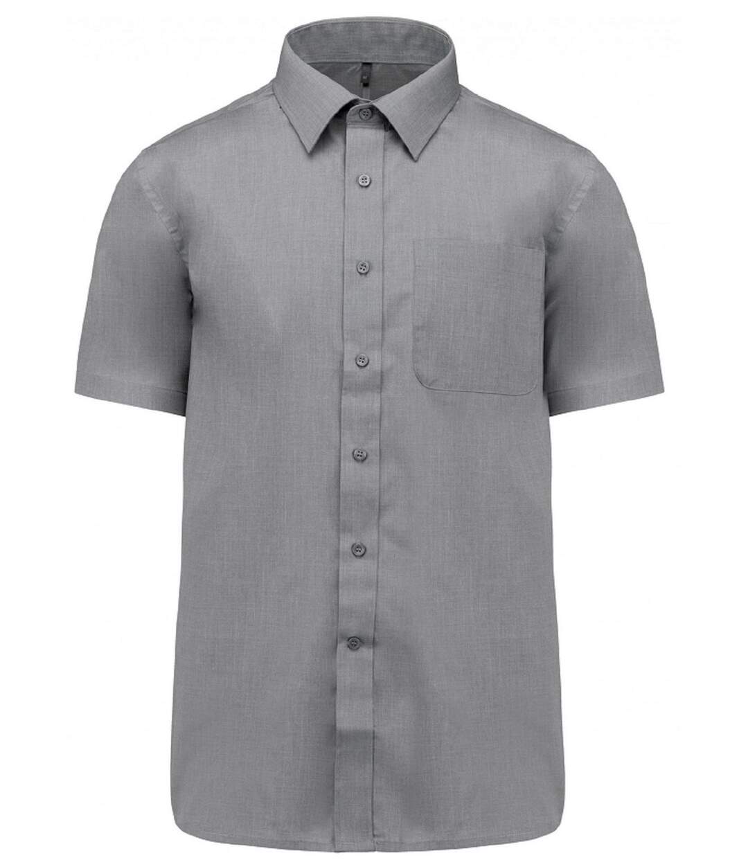 Chemise popeline manches courtes - K551- gris merle - homme