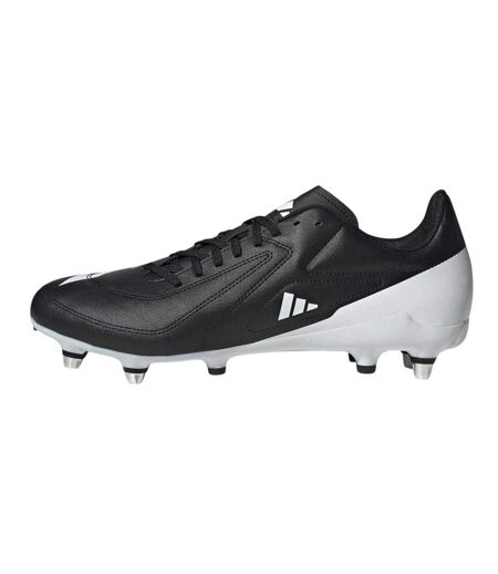 Mens Rs15 Elite Soft Ground Rugby Boots Black White Adidas