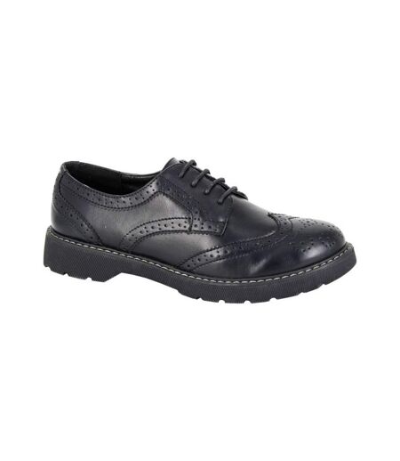 Womens/ladies Matte Pu Brogues Black Boulevard