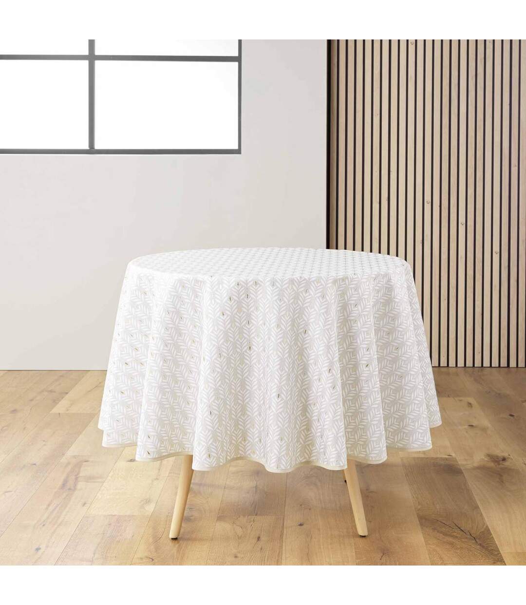 Nappe Ronde Imprimé Piana 180cm Naturel-1