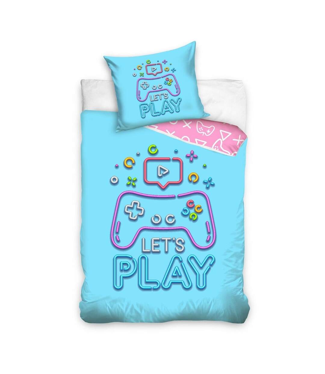 Let´s play game cotton reversible duvet cover set blue/multicoloured Generic