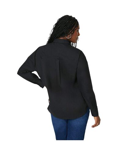 Womens/ladies collared long-sleeved shirt black Dorothy Perkins