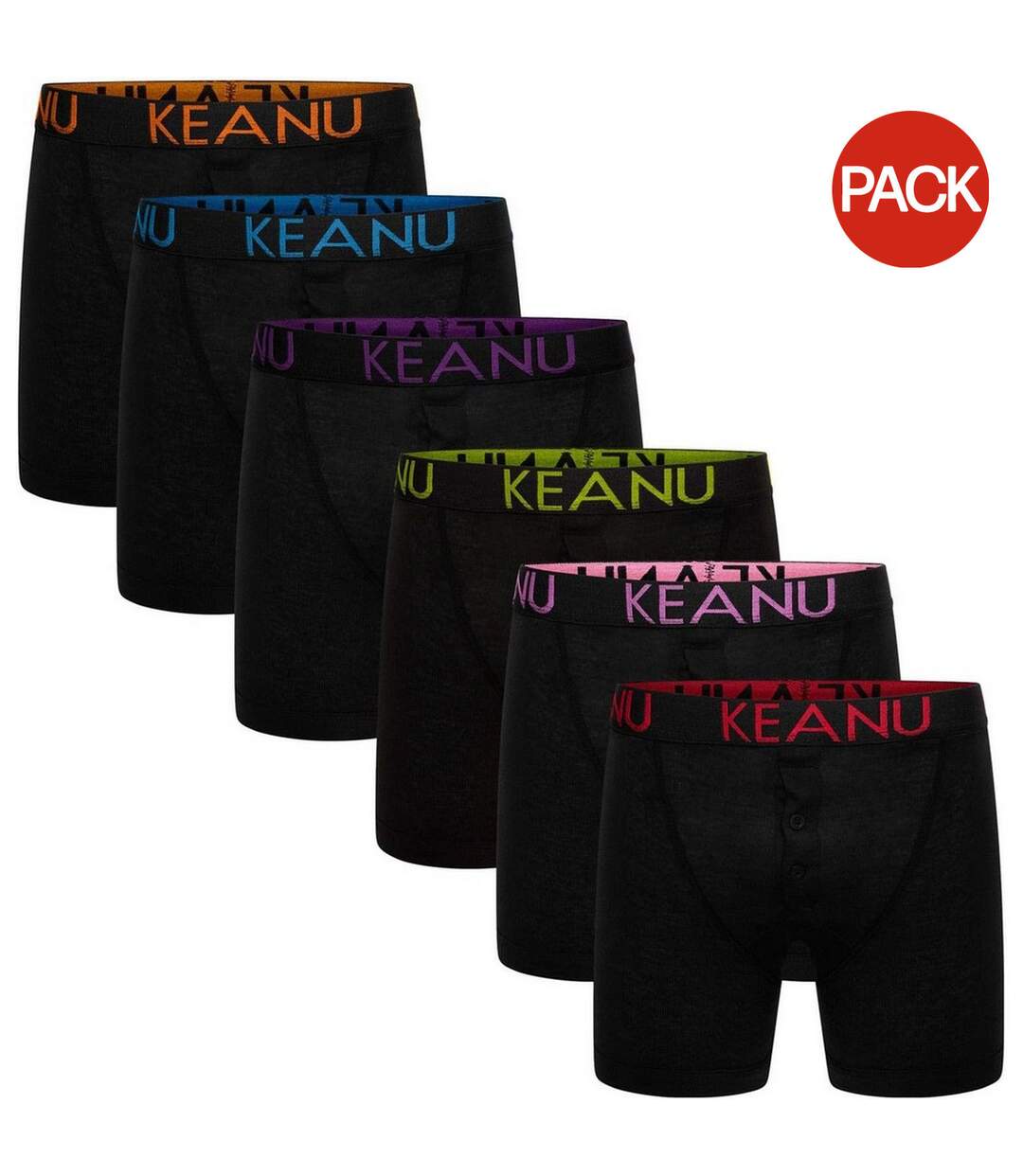 Boxers Motif/style Néon Homme Orange Bleu Violet Vert Rose Rouge Noir Keanu-1