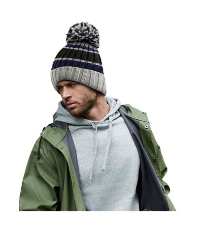 Unisex Adult Hygge Striped Beanie Blue Steel Grey Beechfield