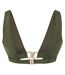 Womens/ladies Plunge Bikini Top Khaki Green Biba-3