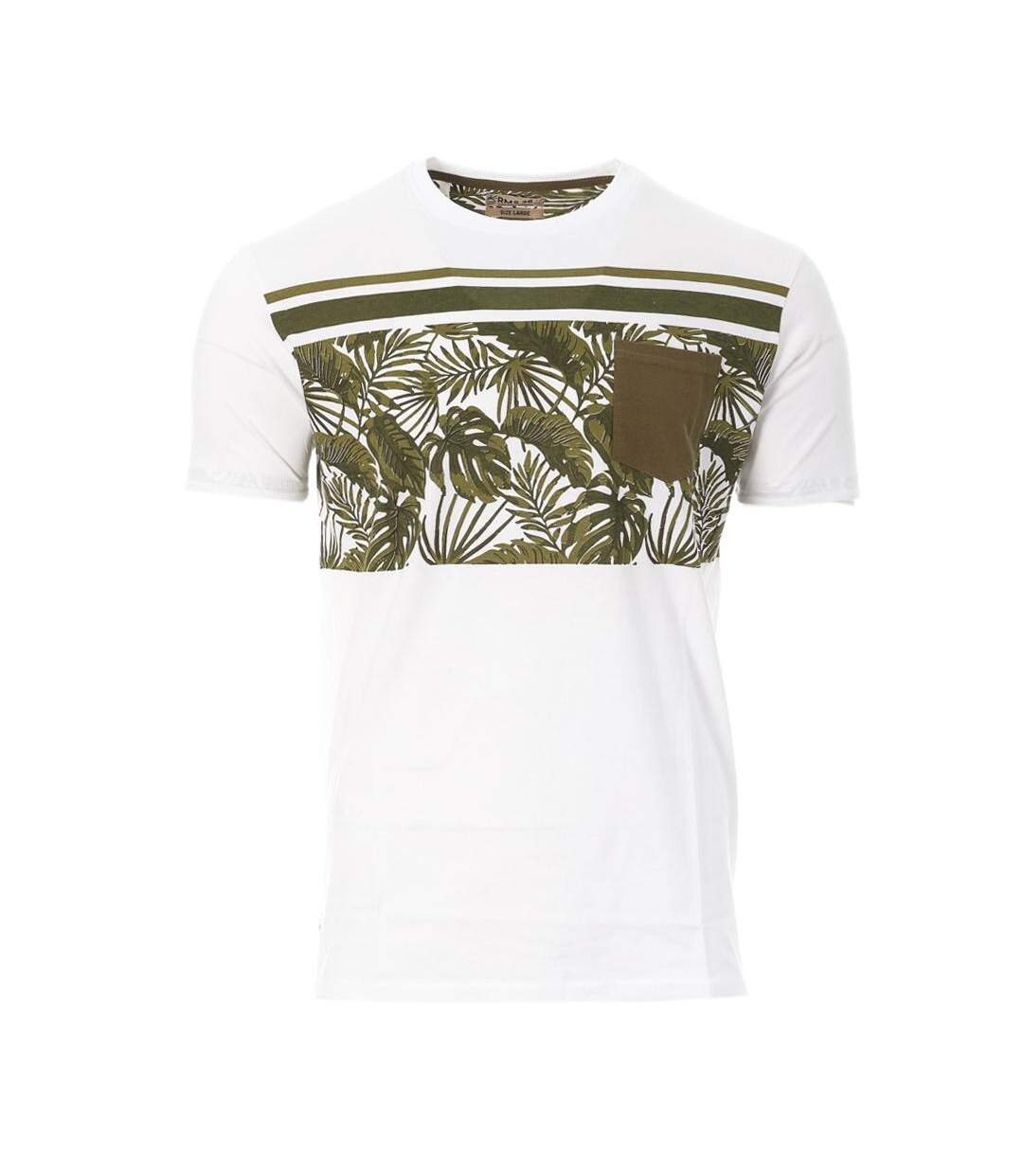 T-shirt Blanc/Kaki Homme RMS26 Jungle - M-1