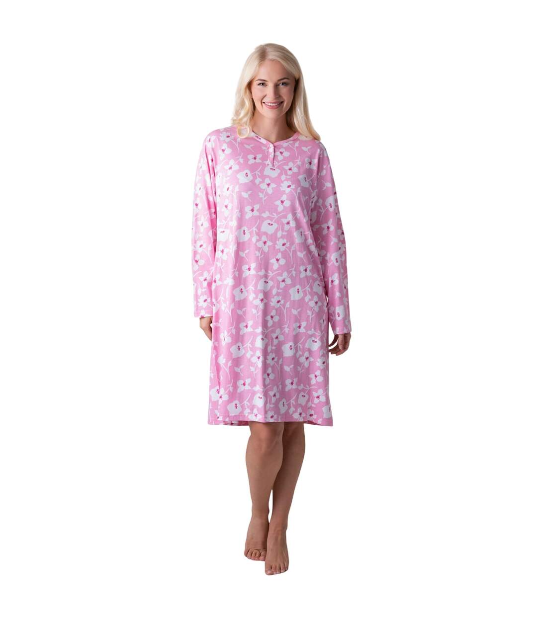 Chemise De Nuit Femme Rose Camille-1