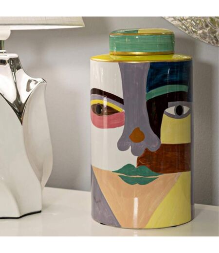 Vase Design en Céramique Piccassy 28cm Multicolore