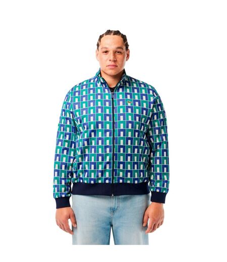 Sweat Motif/style Géométrique Homme Blanc Bleu Lacoste