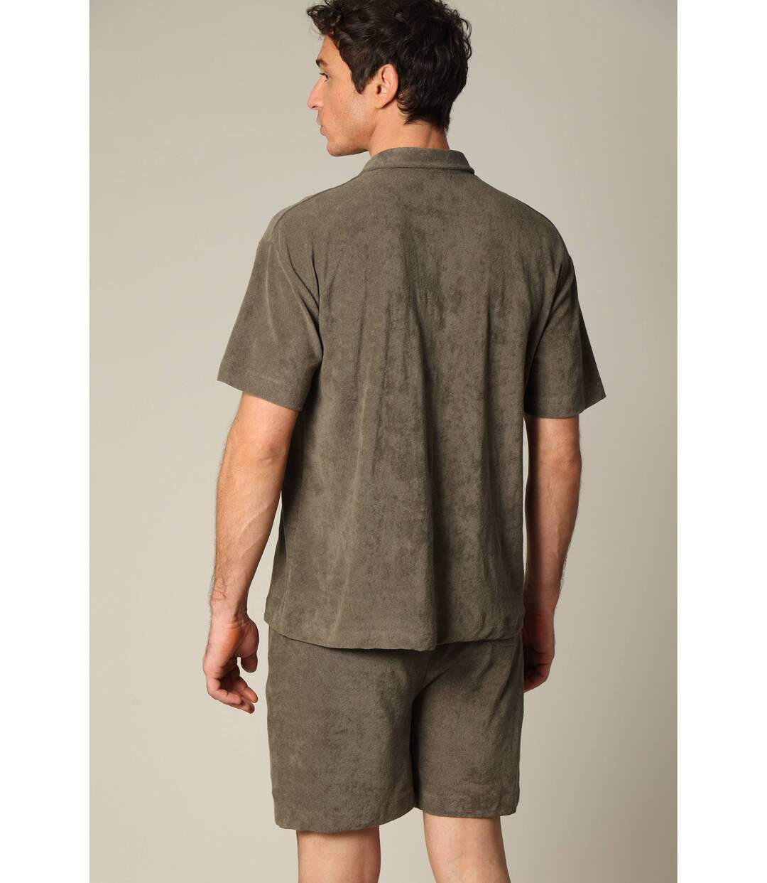 Chemise loose en éponge à manches courtes avec col cubain CREEKSON-3