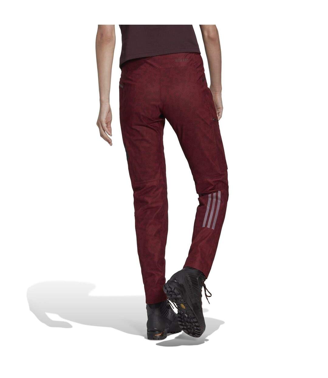 Womens/ladies Slim Hiking Trousers Red Adidas-4