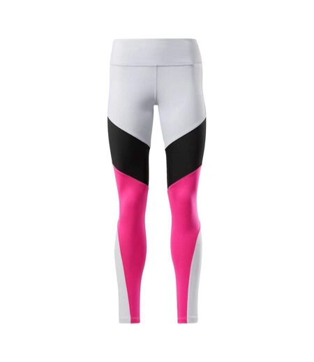 Womens/ladies Lux Colour Block Leggings Grey Reebok