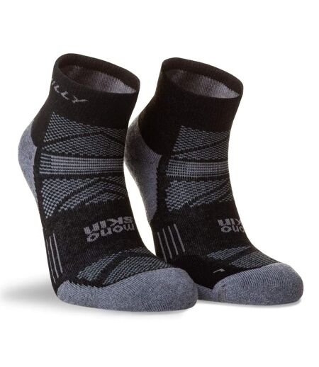 Mens Supreme Ankle Socks Black Grey Marl Hilly