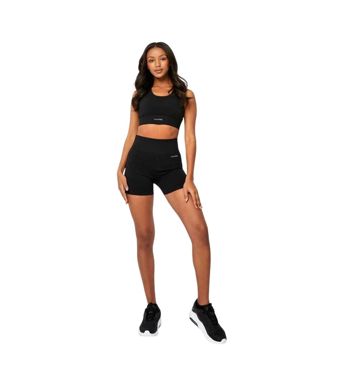 Womens/ladies Nylon Shorts Black USA-4