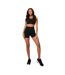 Womens/ladies Nylon Shorts Black USA-4