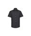 Russell Collection Mens Oxford Tailored Short-Sleeved Shirt (Black)