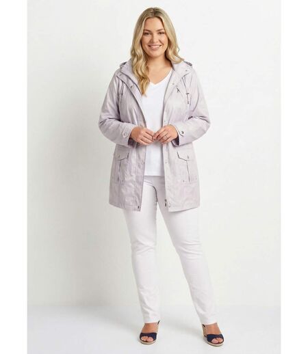 Parka zippée pressionnée, effet satiné