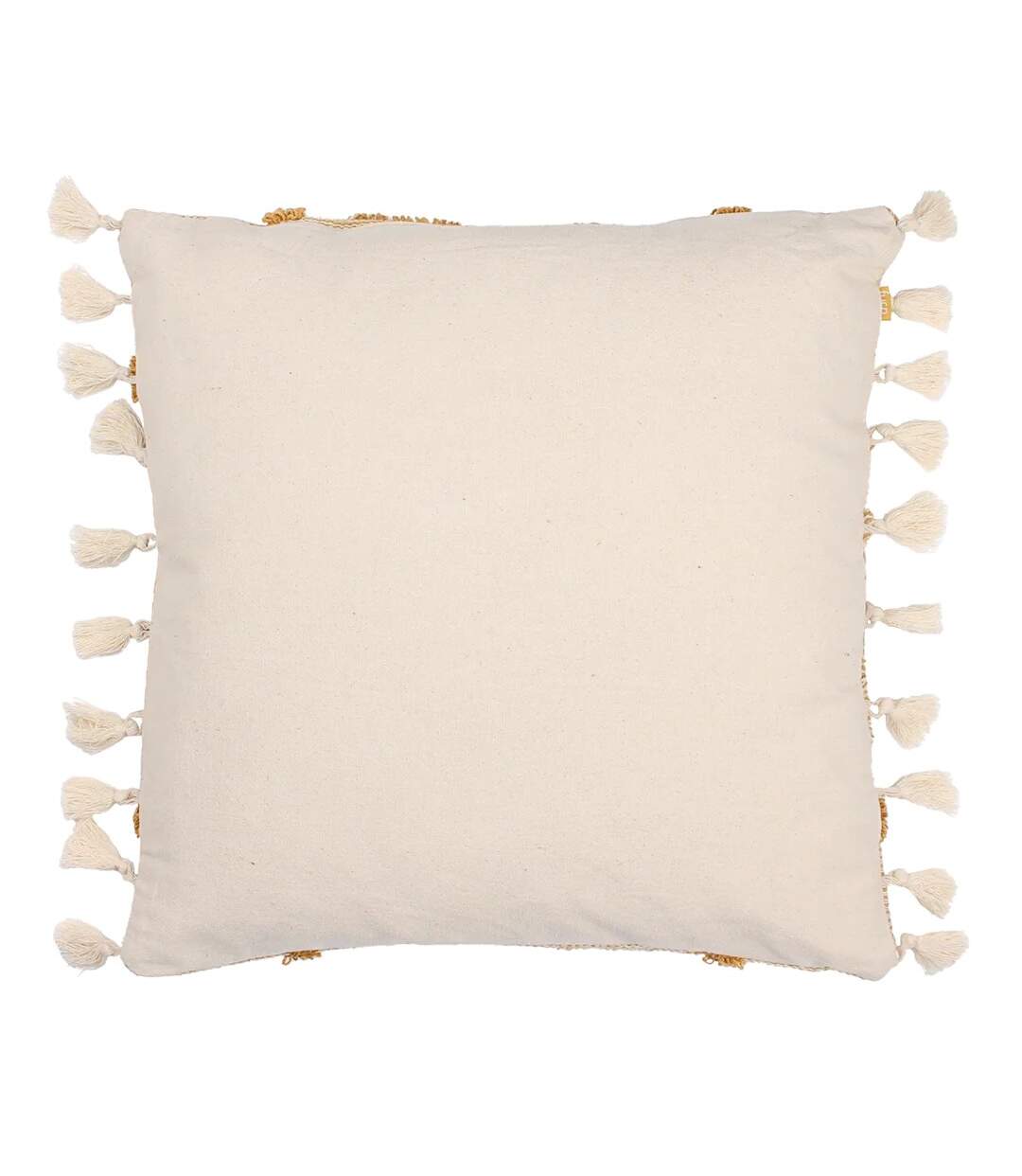 Kalai tufted tassel cushion cover 45cm x 45cm mustard Furn