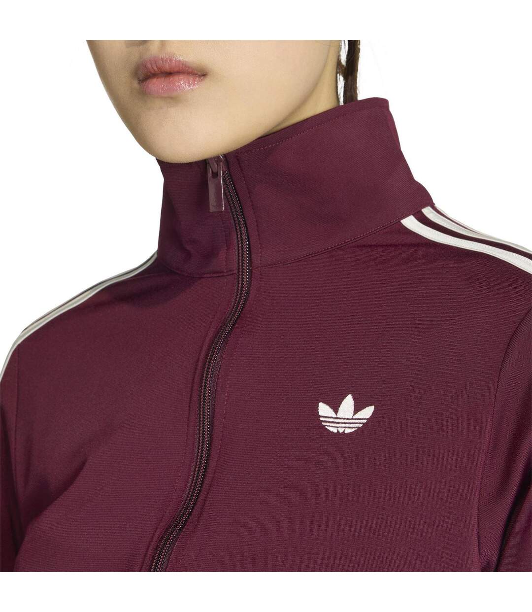 Haut De Survêtement Motif/style 3 Rayures Firebird Femme Bordeaux Foncé Adidas-4