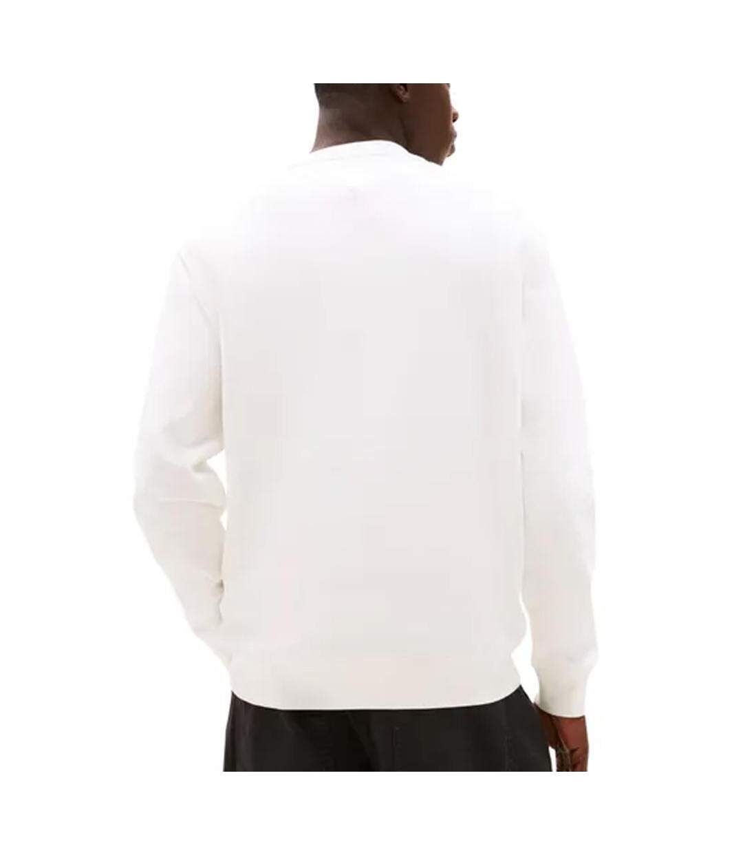 Sweat blanc homme tommy jeans flag crew - l-2