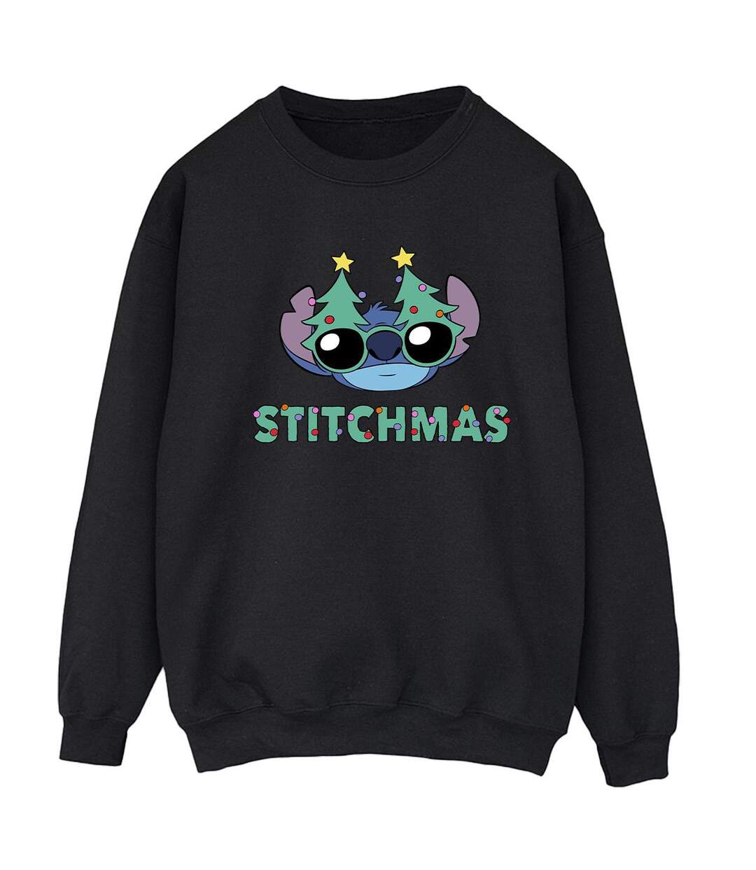Disney Sweat Femme/Ladies Lilo & Stitch Stitchmas Glasses Sweatshirt (Noir) - UTBI23129-1