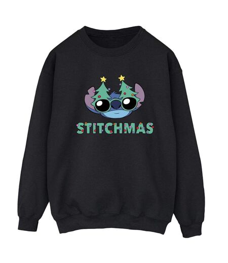 Disney Sweat Femme/Ladies Lilo & Stitch Stitchmas Glasses Sweatshirt (Noir) - UTBI23129